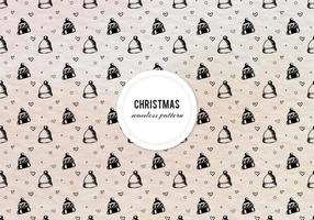 Free Vector Ink Christmas Pattern With Hats And Hearts