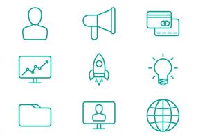 Business Line Icons vector