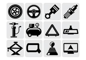 Car Parts Icons Vector