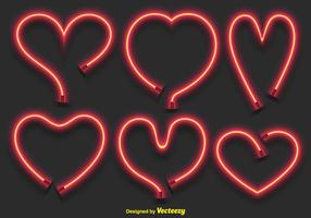 Vector Neon Hearts Set