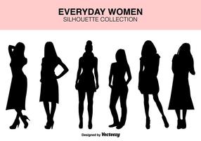Vector Set Of Women Silhouettes