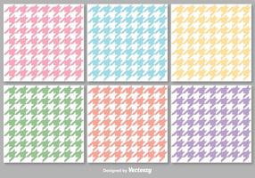 Vector Colorful Houndstooth Seamless Patterns Set