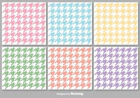 Vector Colorful Houndstooth Seamless Patterns Set