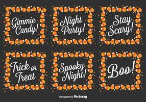 Vector Set Of Halloween Messages