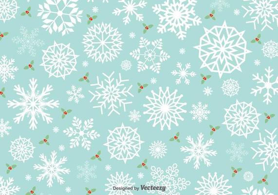 Minimal Snowflakes Vector Pattern