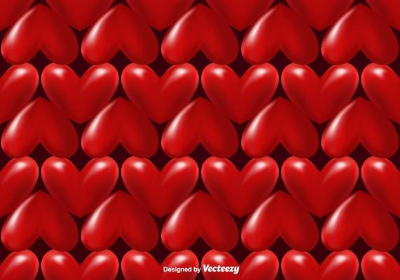Vector 3d Hearts Seamless Pattern