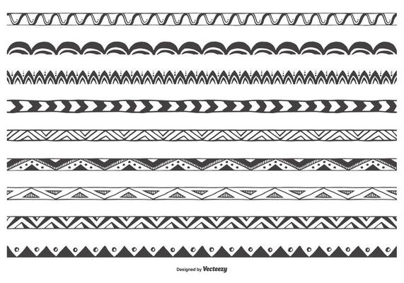 Decorative Sketchy Vector Border Collection