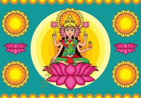Colorful Goddess Lakshmi Vector