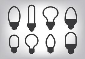 Simple Light Ampoule Icons Vector