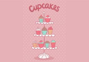 Free cupcake stand vector