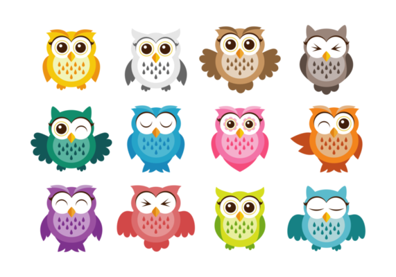 Cute Owl Vector Icons