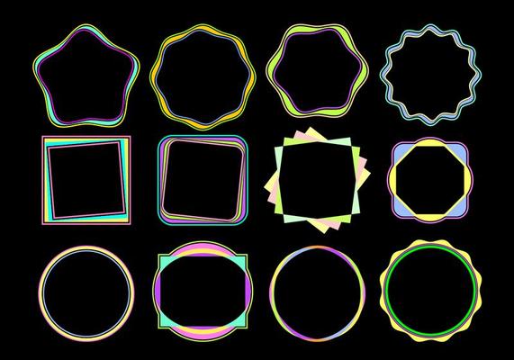 Colorful Funky Frames Free Vector