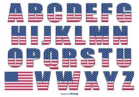 Patriotic Style Alphabet vector