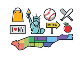 New York Icons vector