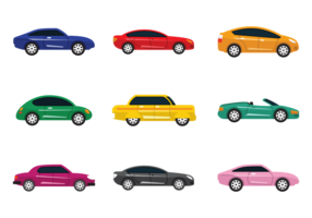 Colorul Carros de vectores iconos