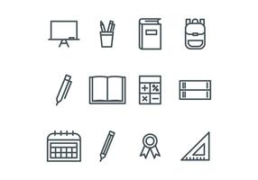 Outlined School Icons vector