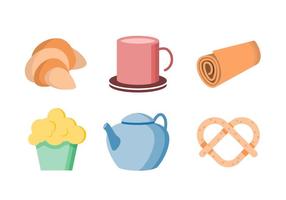 Free Cute Tea Time Objects Vector