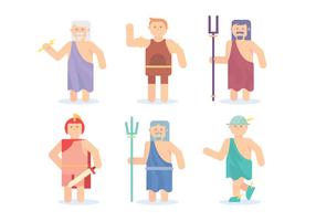 Flat Hercules and Greek God Vectors