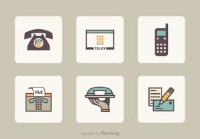 Flat Retro Communication Vector Icons