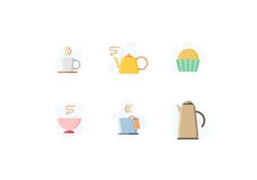 Free Cute Tea Time Objects Vector