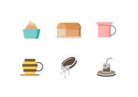 Free Cute Tea Time Objects Vector