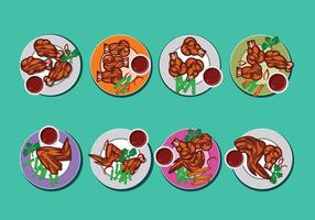 Buffalo Wings Vector Collection on Top View