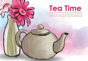 Vector Pastel Teapot With Flower 