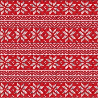 Red Christmas Fabric Vector Pattern