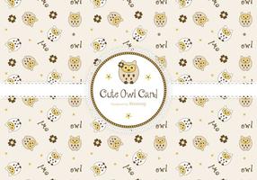 Cute Owls Greeting Card Vector