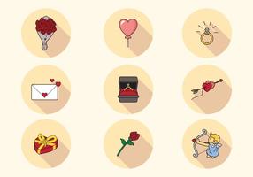 Preciosa San Valentín Iconos vector