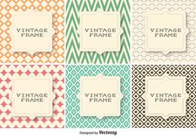 Vector Set Of Vintage Retro Patterns With Geometrical Shapes