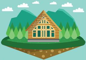 Quaint Forest Chalet Vector