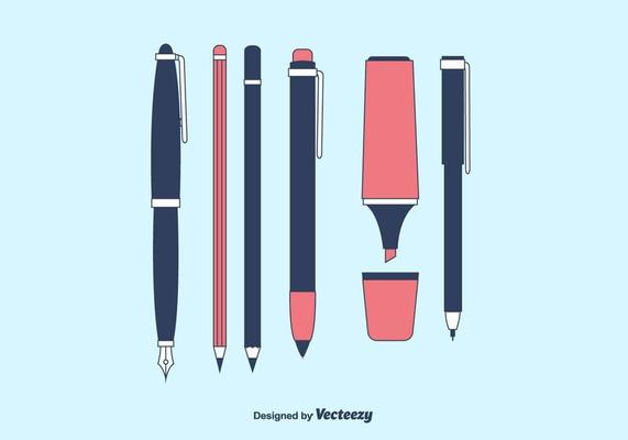 Writing Utensils Vector Art & Graphics