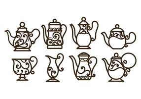 Swirly Decorative Teapot Vectors