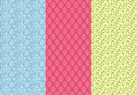 Leafy Background Daun Seamless Patterns