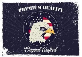 American Eagle Head In Blue Background vector
