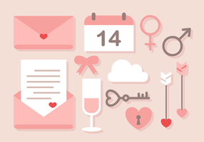 Cute Valentine's Day Love Elements Vector