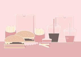 Ilustración del vector del menú de comida rápida