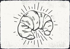 Hand Drawn Croissant Background vector