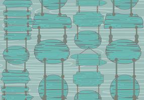 Teal Wood Sign Madeira Pattern Vector