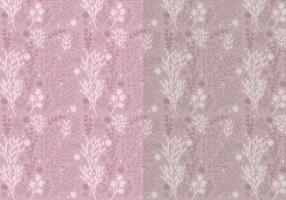 Two Vector Patterns of Hand Drawn Floral Elements