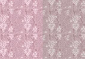 Two Vector Patterns of Hand Drawn Floral Elements