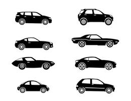 Silhouette Carros Icons Vector
