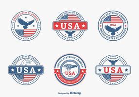 Colored USA Eagle Seal Vector Set