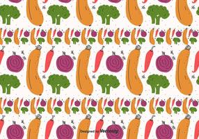 Flat Vegetables Pattern Vector