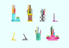 Cute Pen Holder Free Vector