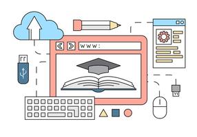 Free Online Education Linear Style Vector Elements