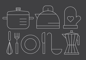 Free Linear Kitchen Utensils vector