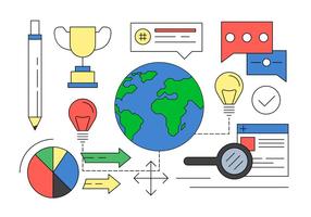 Ilustración de los elementos Global Entrepreneurship en el vector