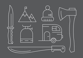 Free Camping  Hiking Icons in Vector